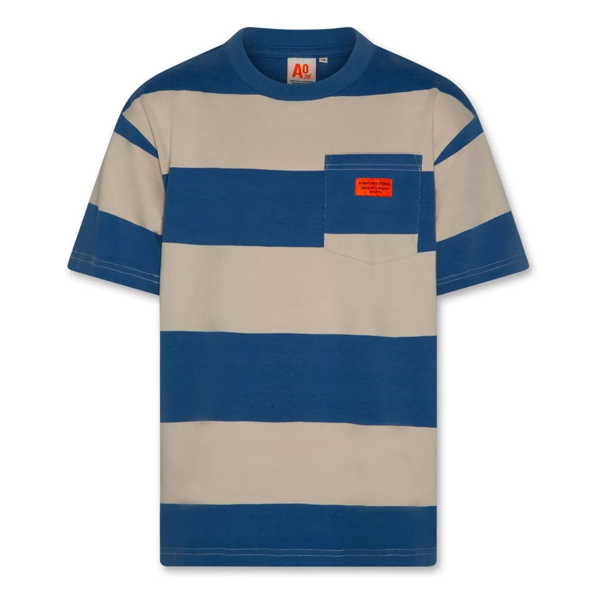 AO76 - Kanye Gestreiftes T-Shirt Aus Recycelter Baumwolle | Blau