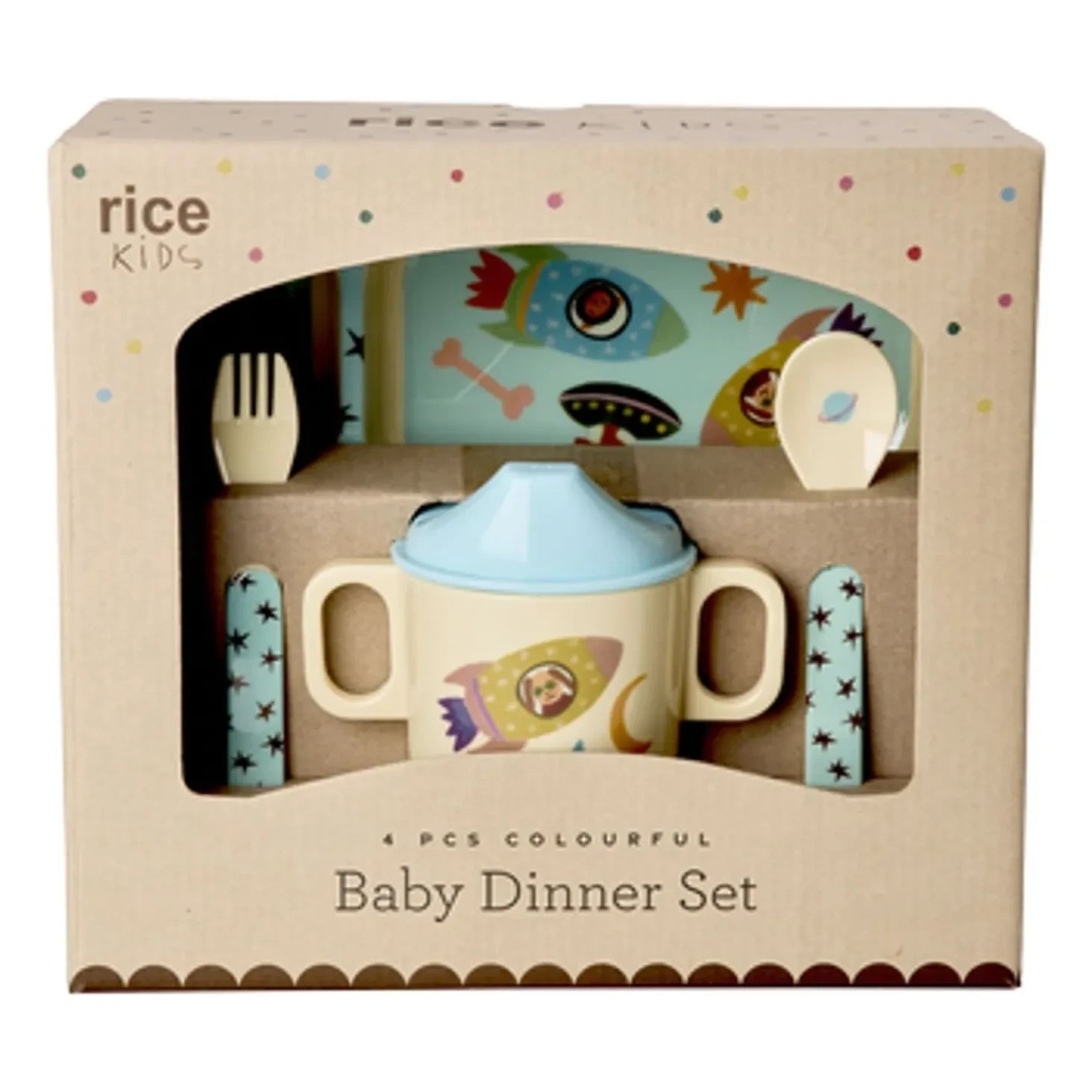 Rice - Chiens de l'Espace Melamin Brotdose | Blau