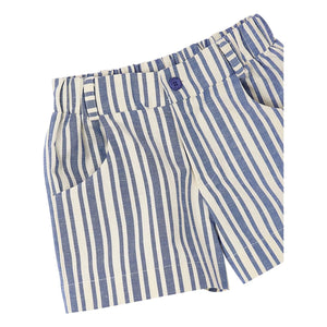 Fabula - Gestreifte Weite Shorts | Hellblau