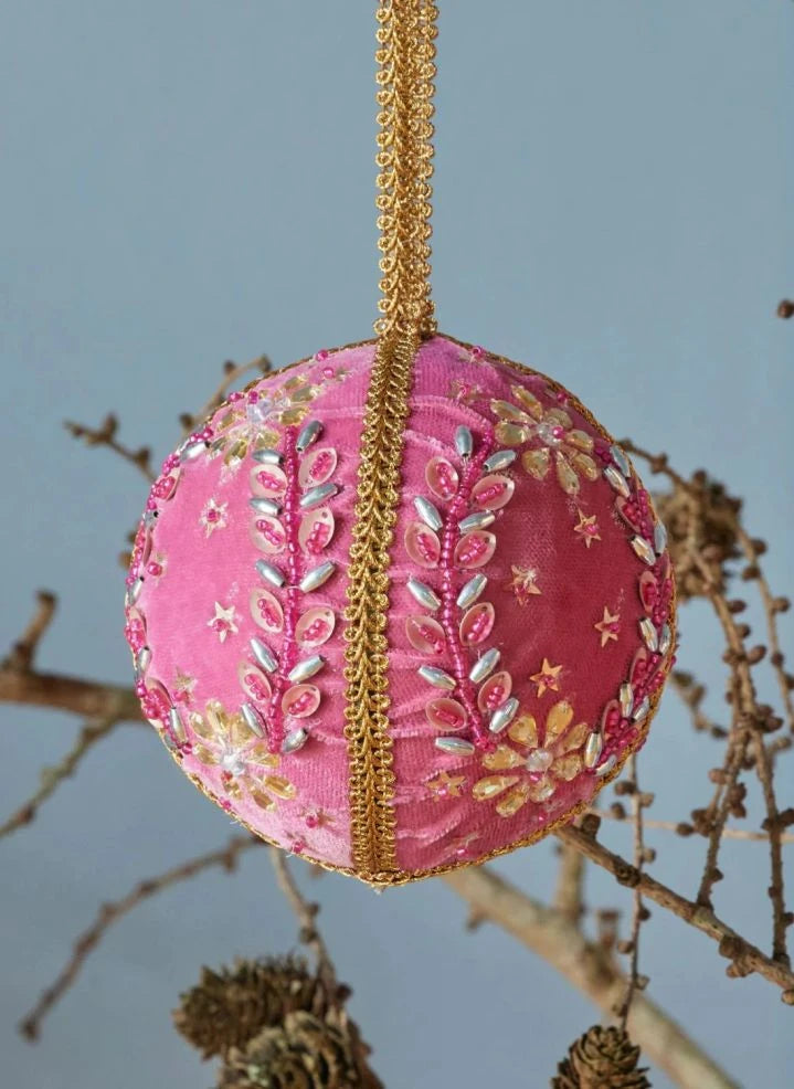 Rice - Samt Weihnachtsdekoration - 3er Set | Mehrfarbig