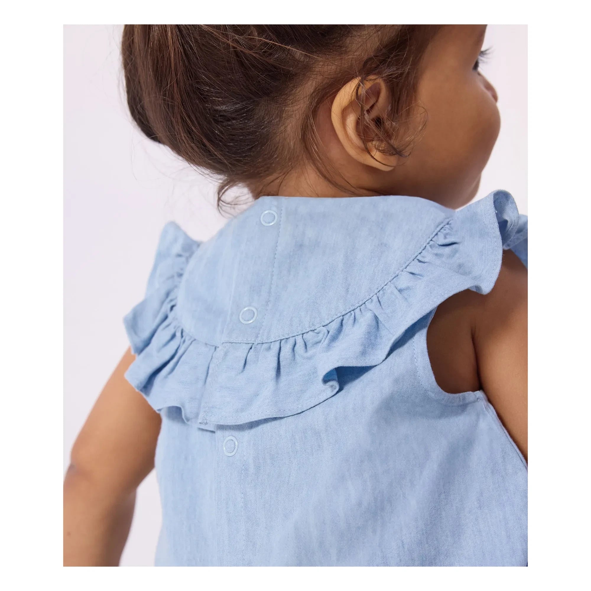 Petit Bateau - Hellblaues Denimkragen Chambray