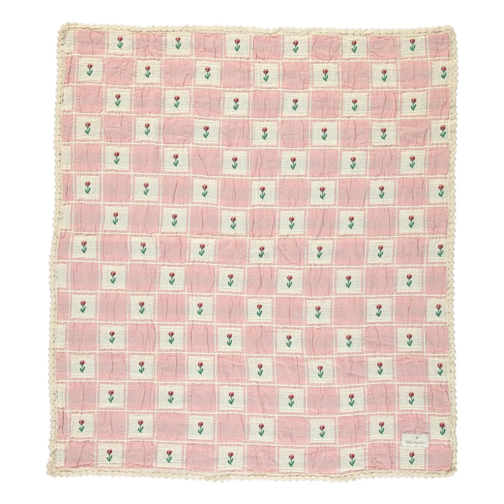 Bebe Organic - Bella Tulipes Decke aus Bio-Baumwolle | Rosa
