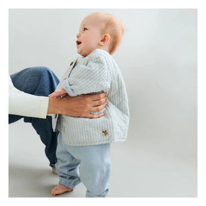 Wheat - Gesteppte Jacke aus Bio-Baumwolle mit Saxo-Streifen | Hellblau