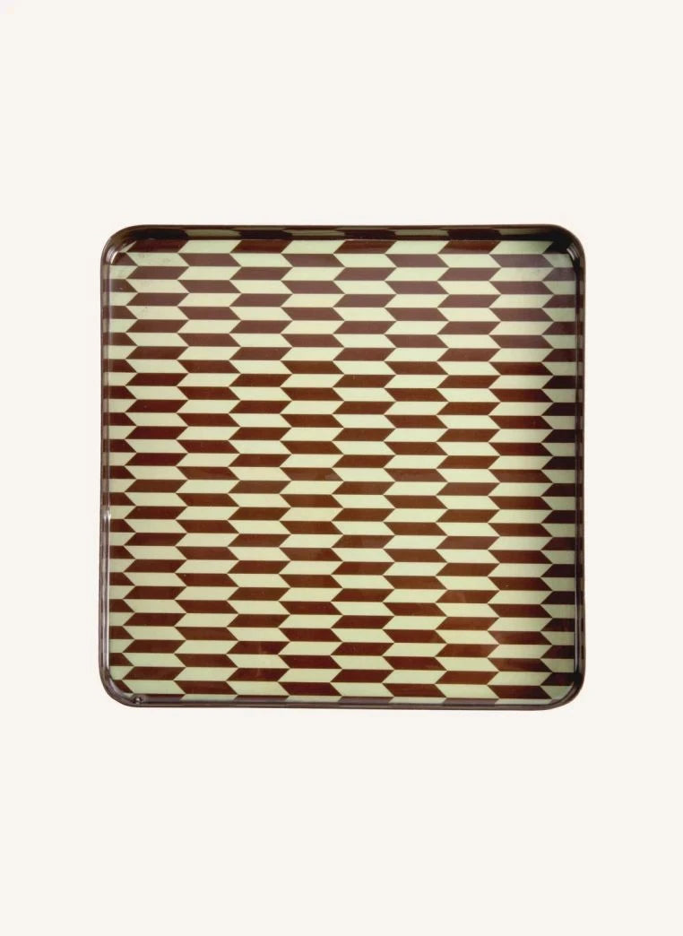 Present Time - Salerno Metall Tablett | Schokolade