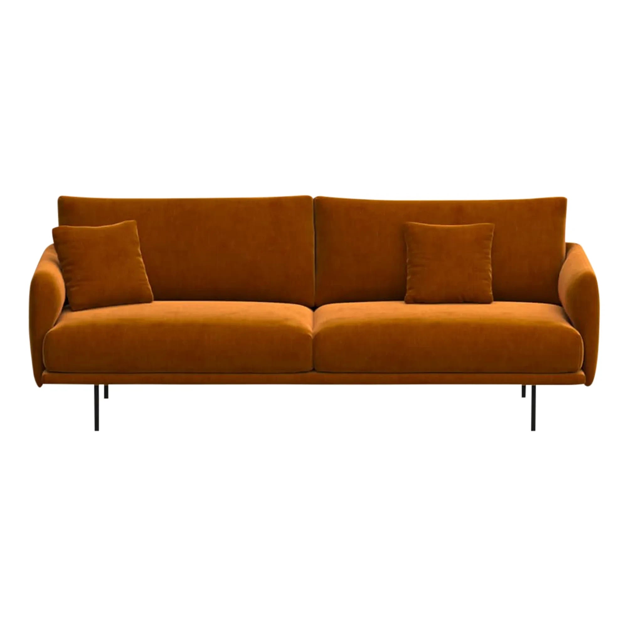 Panac Edition - Isly 3-Sitzer Sofa aus gebürstetem Samt - 205 cm | Cognac