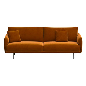 Panac Edition - Isly 3-Sitzer Sofa aus gebürstetem Samt - 205 cm | Cognac