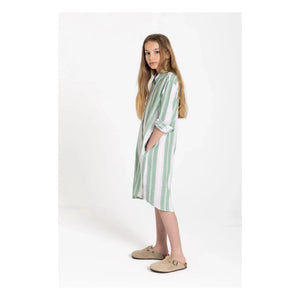 Smallable Kid - Gestreiftes Leya Hemdkleid | Minzgrün