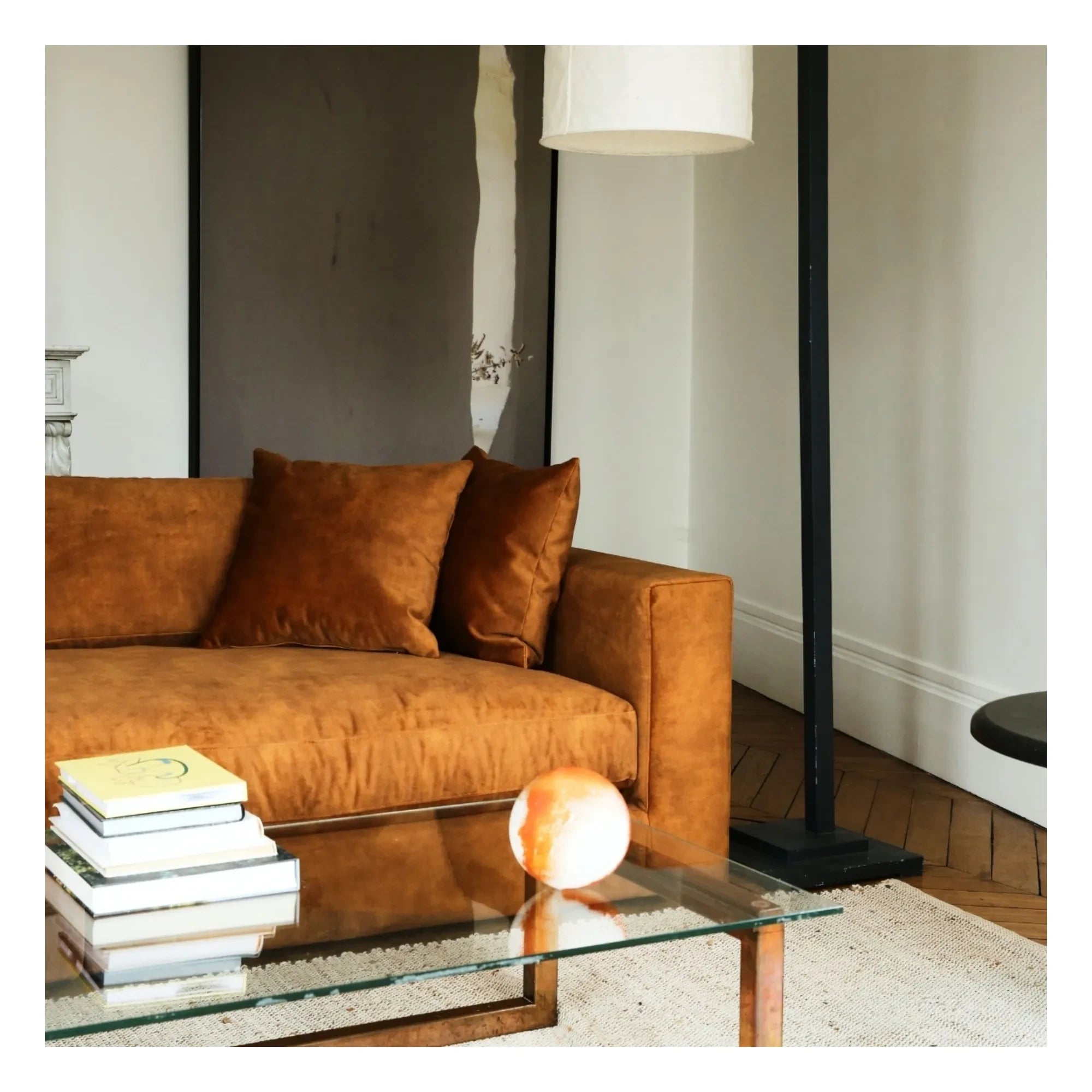 Panac Edition - Bellechasse leichtes 4-Sitzer-Samtsofa - 260 cm | Cognac