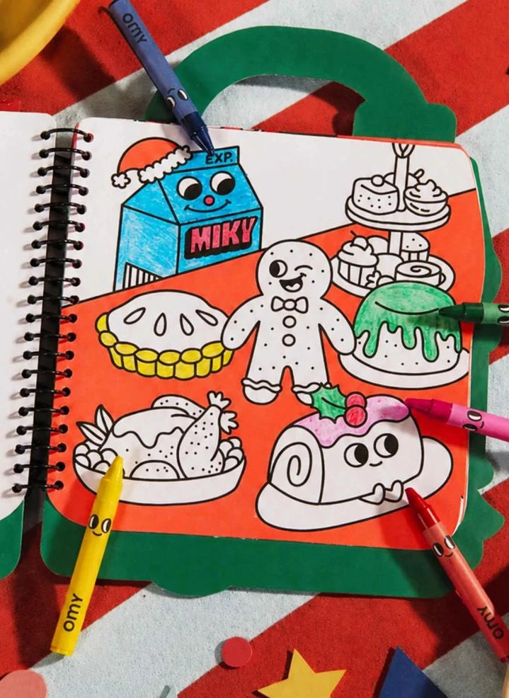 Omy - Weihnachtsaufkleber Malbuch