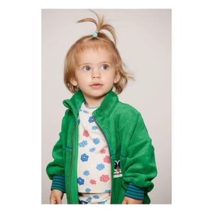 Mini Rodini - Organische Baumwolle Handtuch Reißverschluss Sweatshirt | Grün