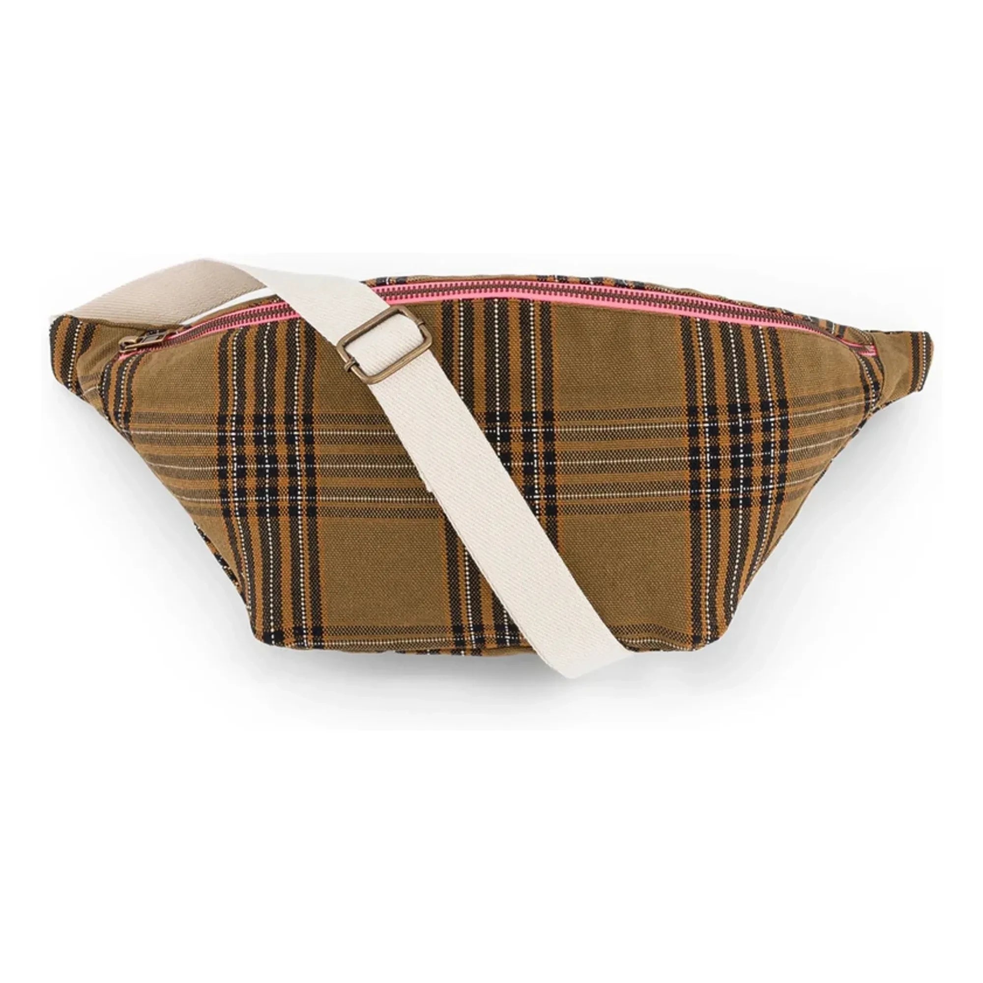 Rose in April - Braune Tartan-Gürteltasche