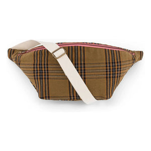 Rose in April - Braune Tartan-Gürteltasche