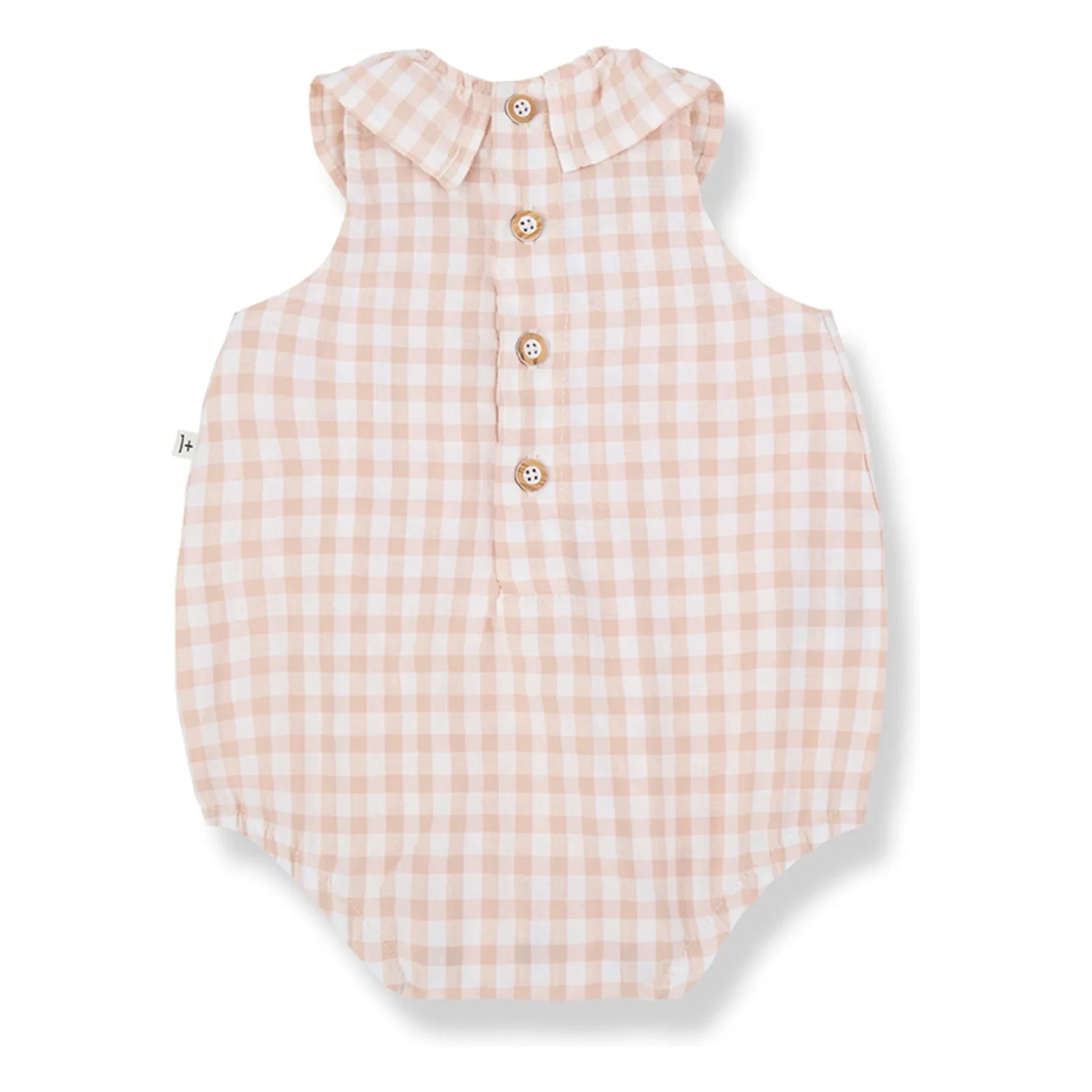 1+ in the family - Corfu Vichy Seersucker Overall | Beige rosa