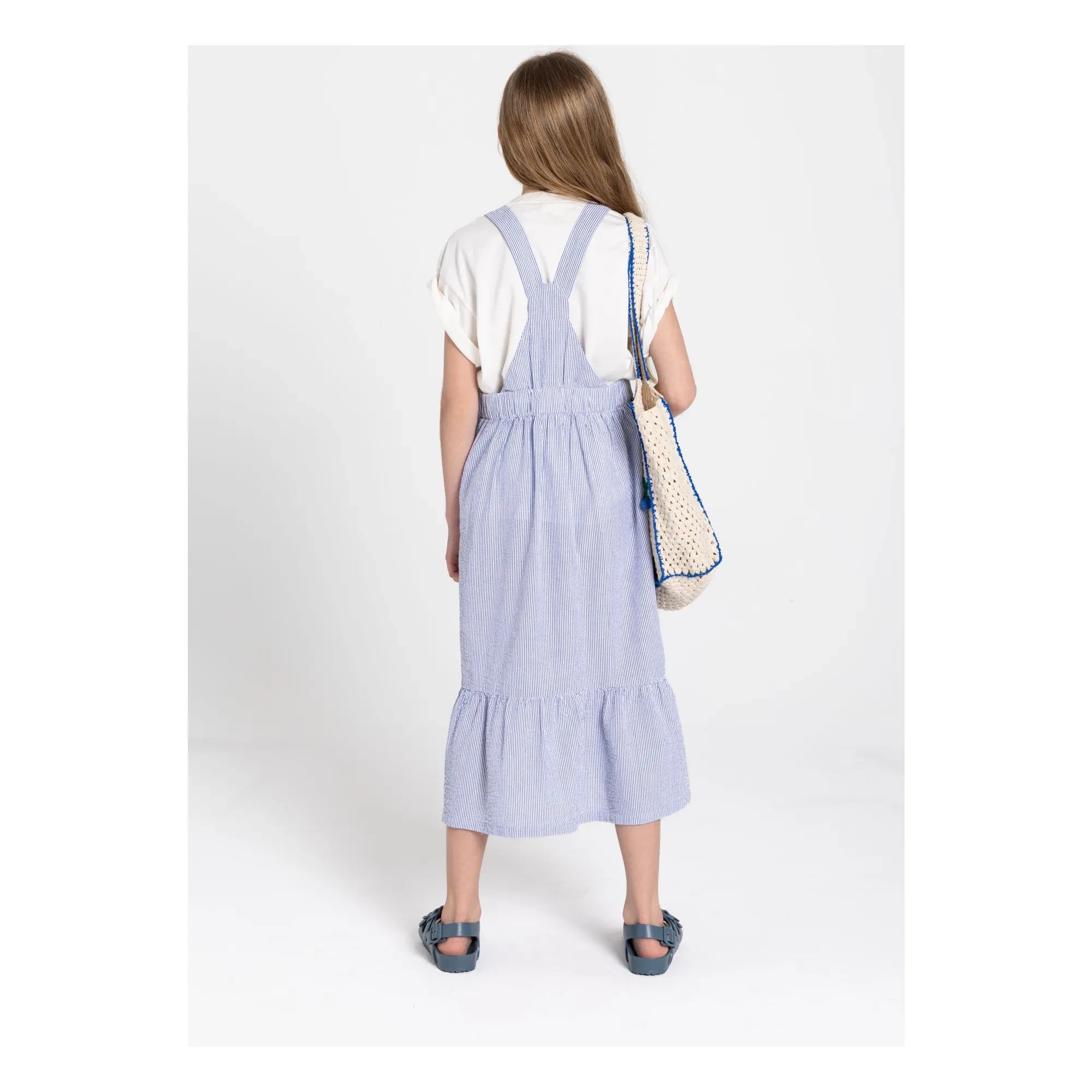 Smallable Kid - Pia Gestreiftes Latzkleid | Königsblau