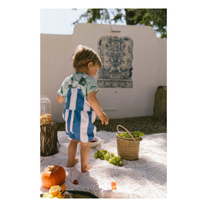 Favorite People - Gestreifter Capri Overall | Blau