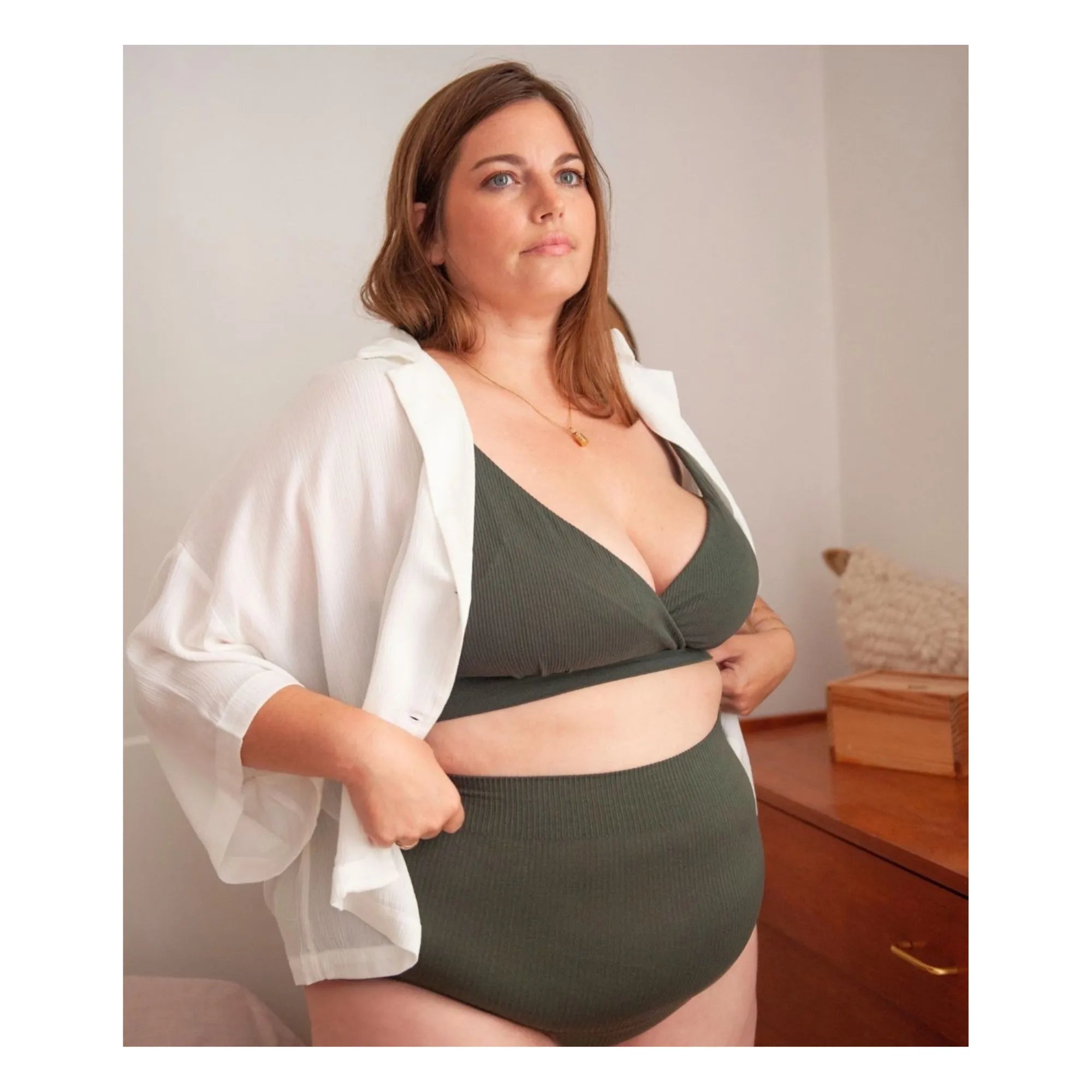 Mama Hangs – Alltagshöschen mit hoher Taille | Olive