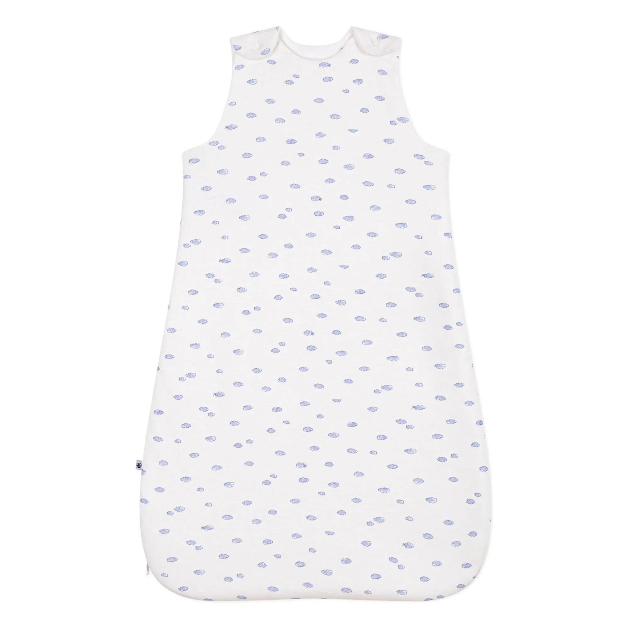 Petit Bateau - Schlafsack aus Bio-Baumwolle mit Wolkenmotiv | Weiß
