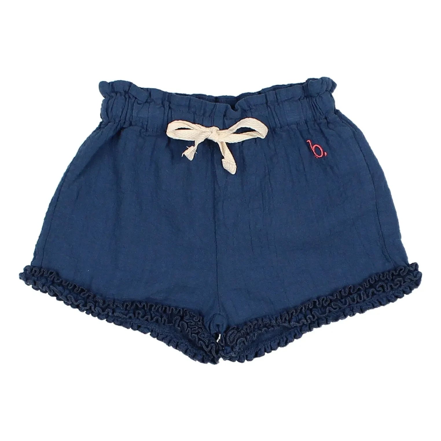 Búho – Baby-Rüschenshorts aus Bio-Baumwolle | Marineblau