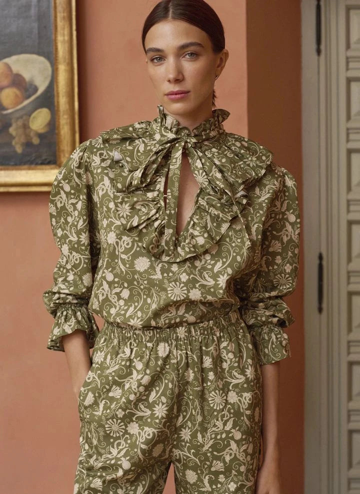 Maria de la Orden - Barbara Cotton Bluse | Oliv