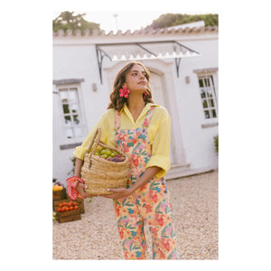 Favorite People - Latzhose mit Blumenmuster Toskana - Damenkollektion | Orange