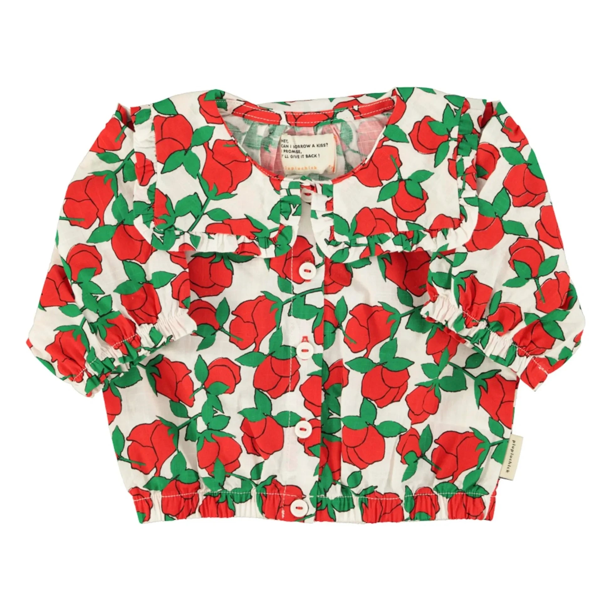 Piupiuchick – Gepunktete Bluse mit Claudine-Kragen | Weiß