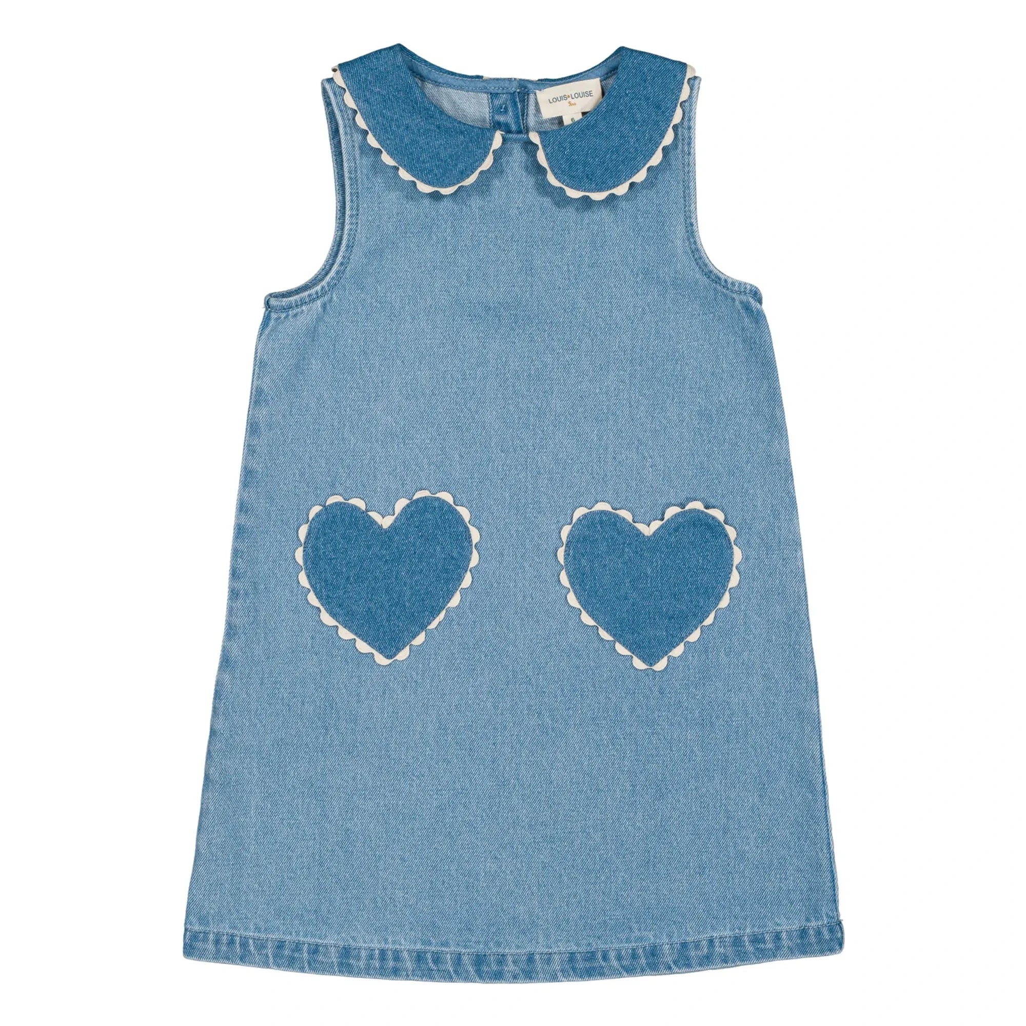 Louis Louise - Misti Chambray Claudine Kragen Kleid | Hellblau