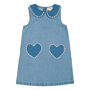 Louis Louise - Misti Chambray Claudine Kragen Kleid | Hellblau