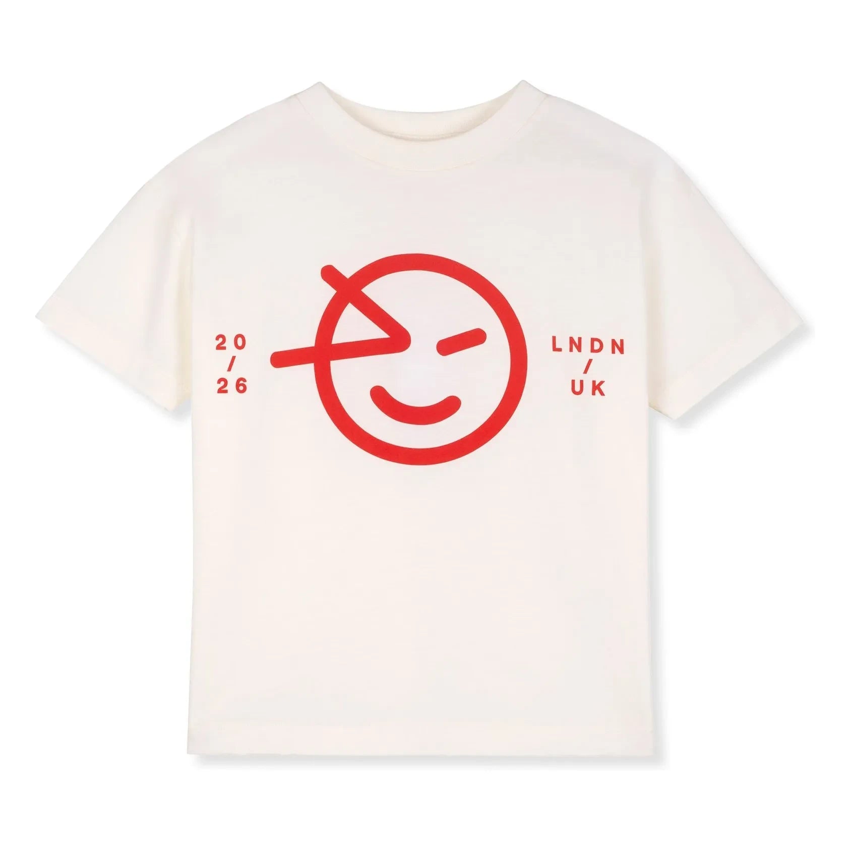 Wynken – T-Shirt mit Smiley-Motiv aus Bio-Baumwolle | Ecru