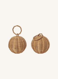 Ferm Living - Gewebte Rattan-Weihnachtsschmuck - 2er Set