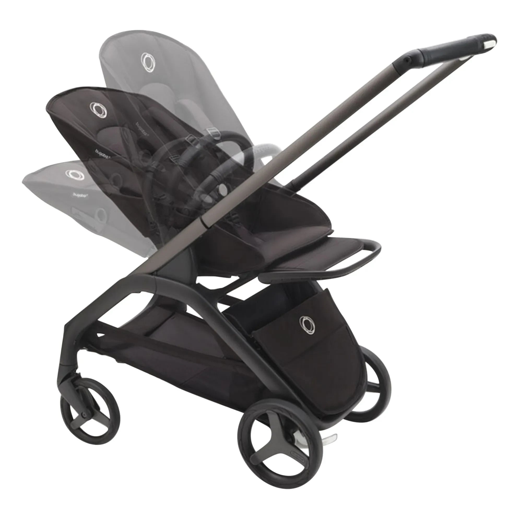 Bugaboo - Bugaboo Dragonfly City Kinderwagen komplettes schwarzes Gestell | Taupe Braun