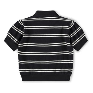 Molo - Poloshirt aus Bio-Baumwolle mit Raketenstreifen | Schwarz