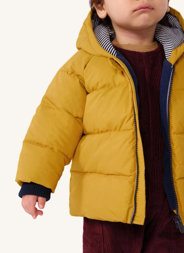 Petit Bateau - Düz Bebek Kaz Tüyü Mont | Sarı