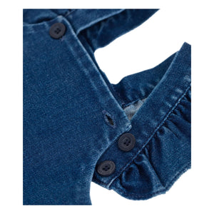 Petit Bateau - Denim Fırfırlı Salopet | Denim mavi