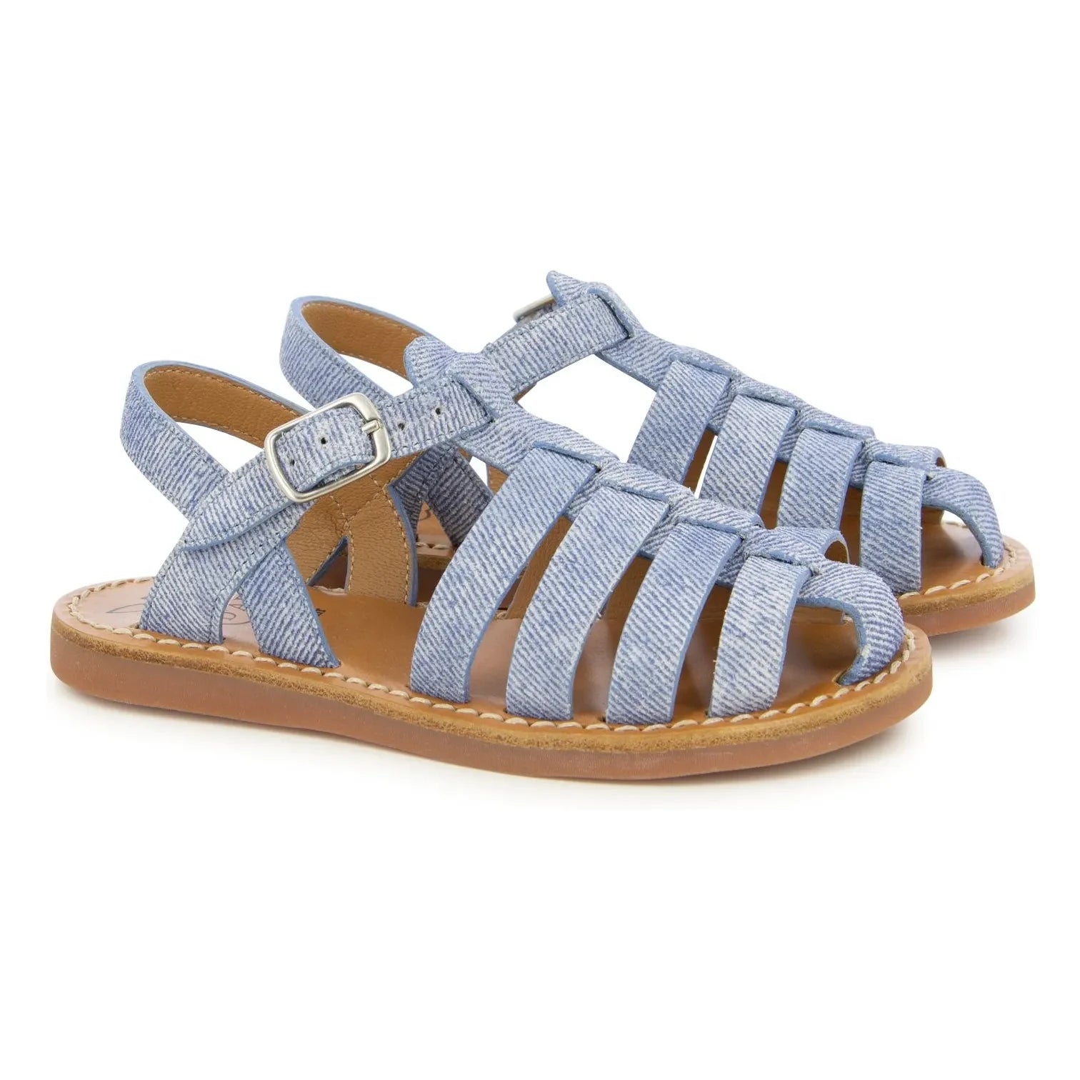 Pom d'Api - Beach-Stitch Dad Sandale | Denimblau