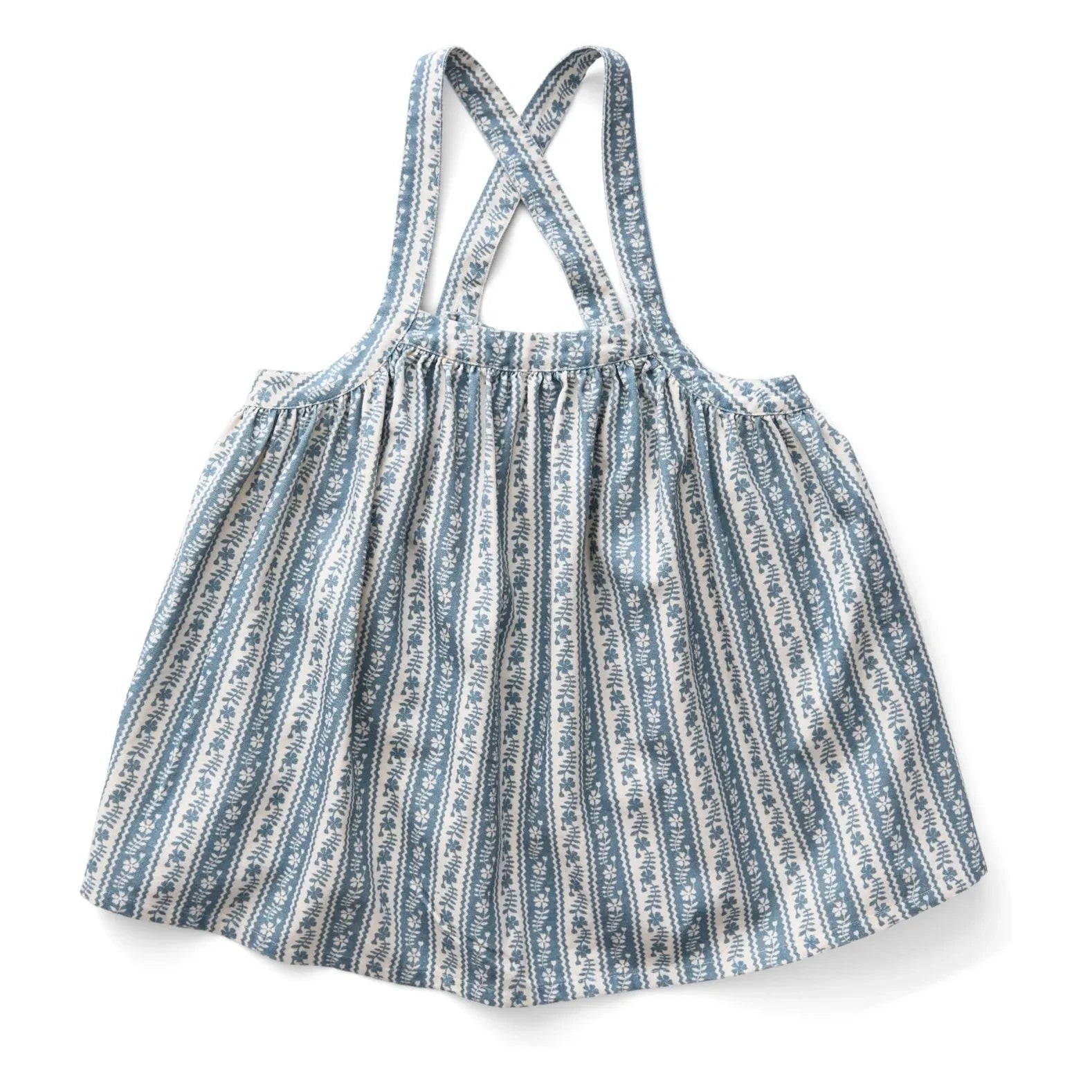 Soor Ploom - Eloise Gestreiftes Latzkleid aus Bio-Baumwolle | Ecru