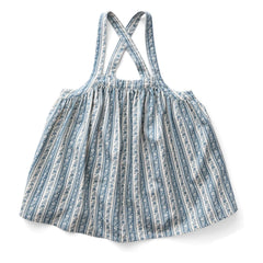 Soor Ploom - Eloise Gestreiftes Latzkleid aus Bio-Baumwolle | Ecru