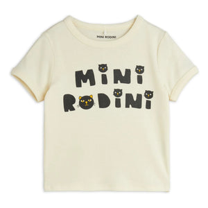 Mini Rodini - Bio-Baumwoll-Katzen-T-Shirt | Ecru
