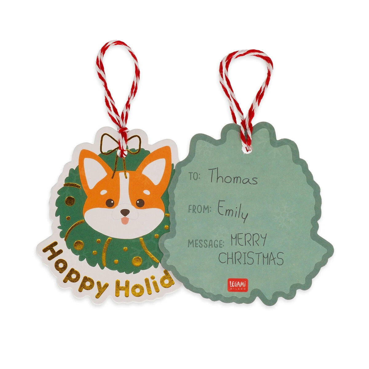 Legami - Set 10 Weihnachtsgeschenkanhänger