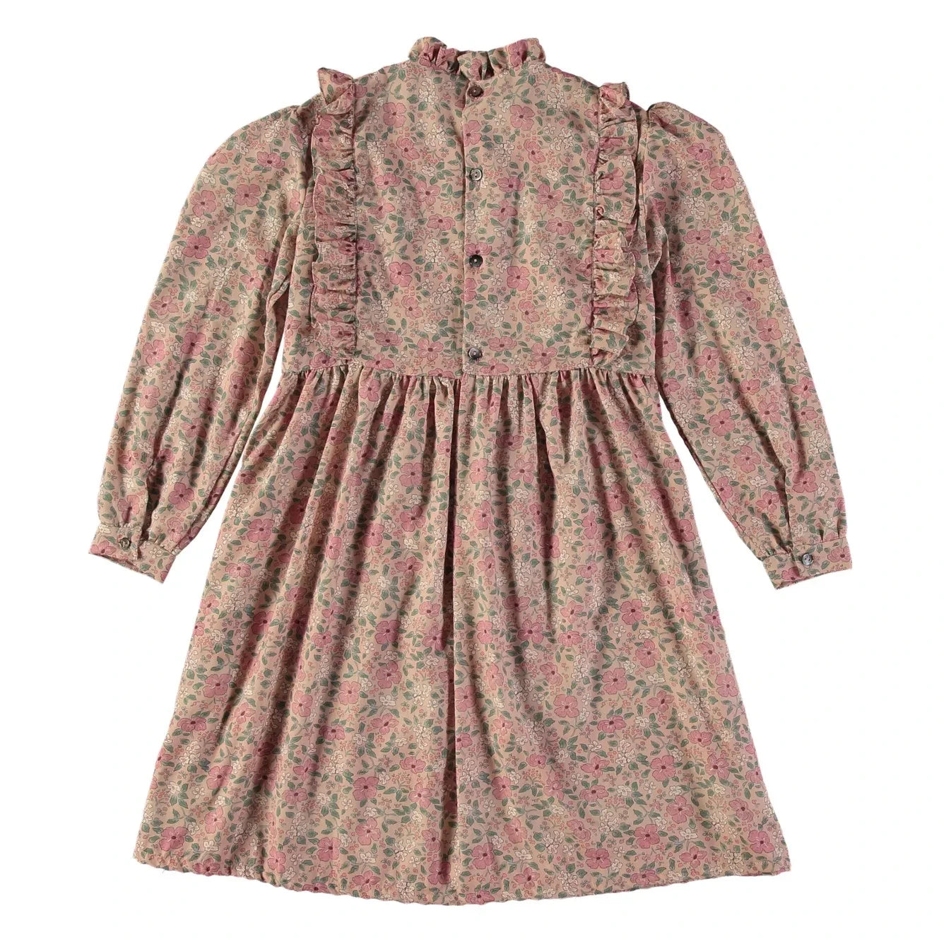 Risu Risu - Infanta Liberty Kleid mit Raffung aus Bio-Baumwolle | Rosa