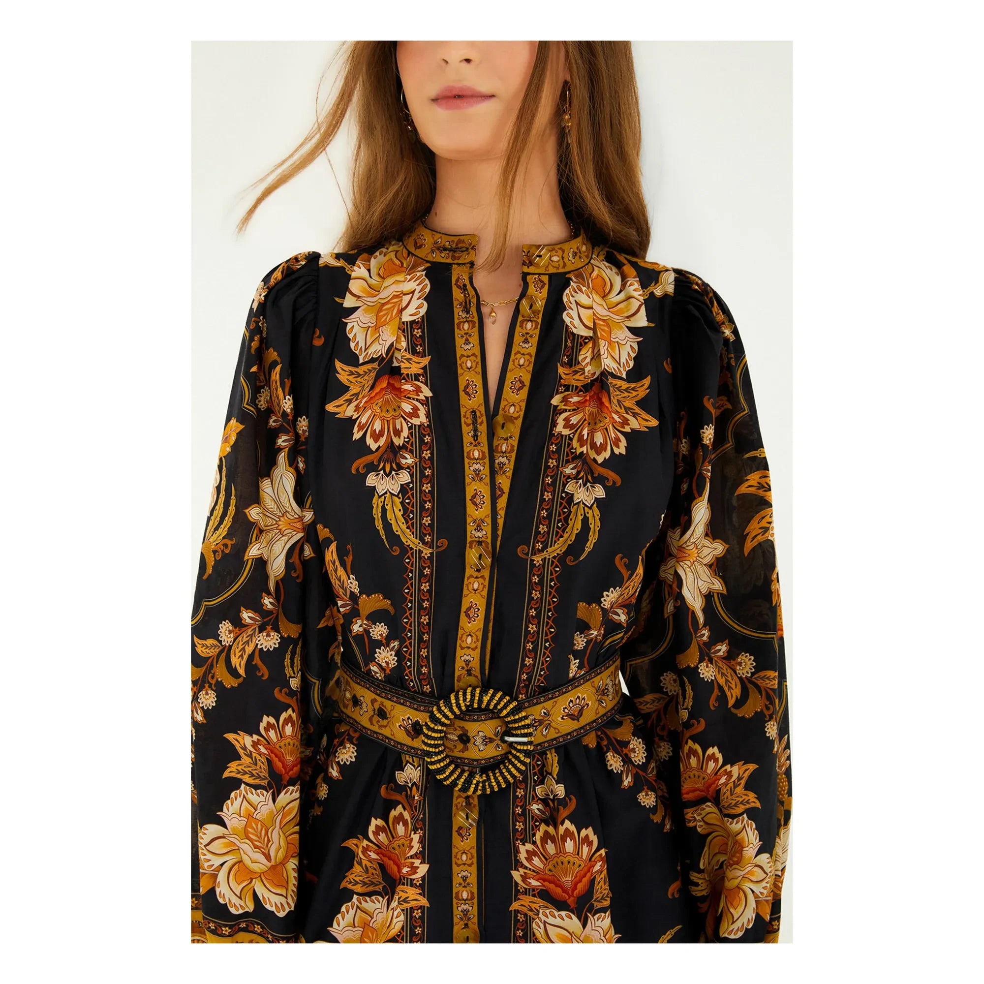 Farm Rio - Majestic Garden Kleid | Schwarz