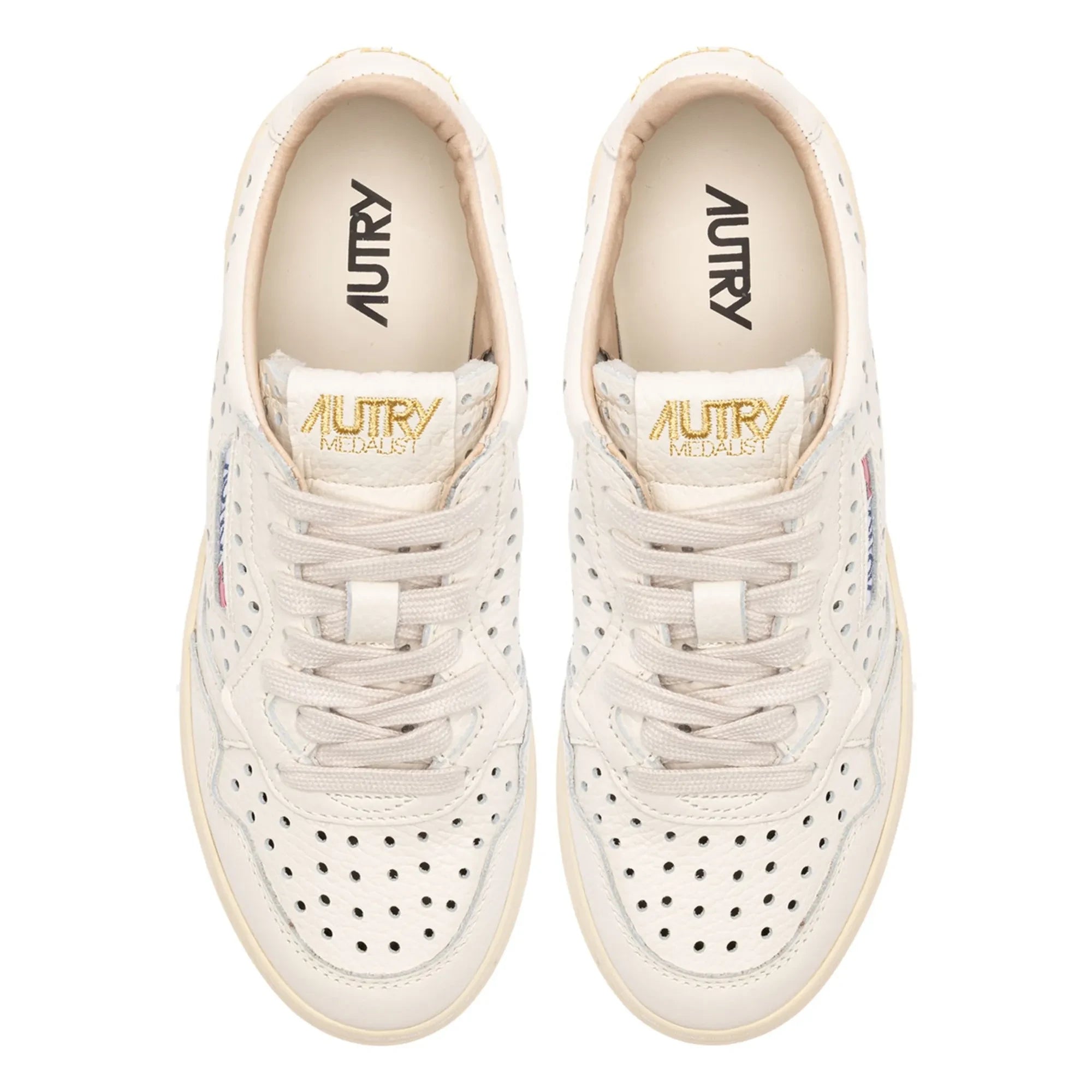 Autry - Medalist Low Openwork Ledersneaker | Creme