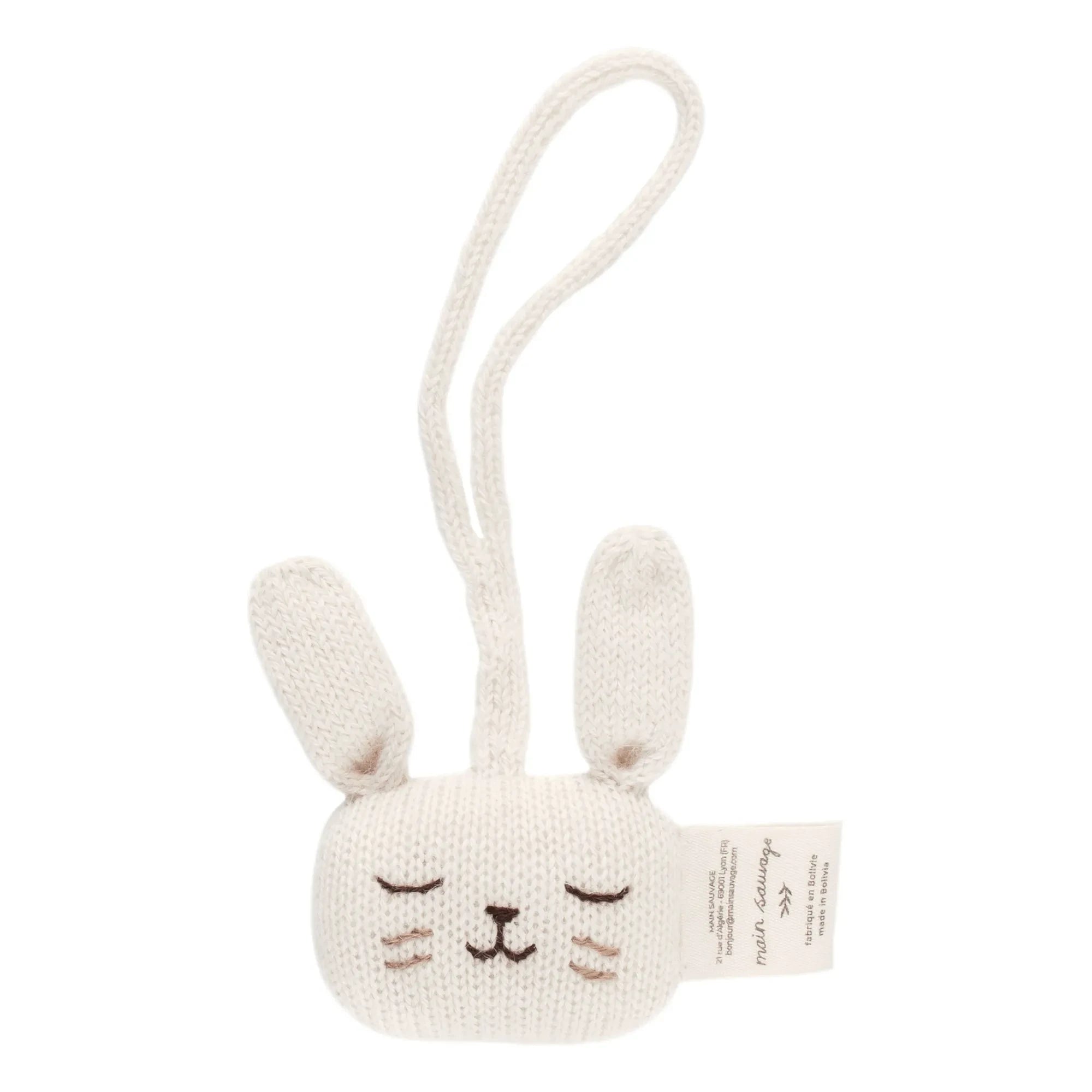 Main Sauvage - Hase-Greifling mit Clip | Ecru
