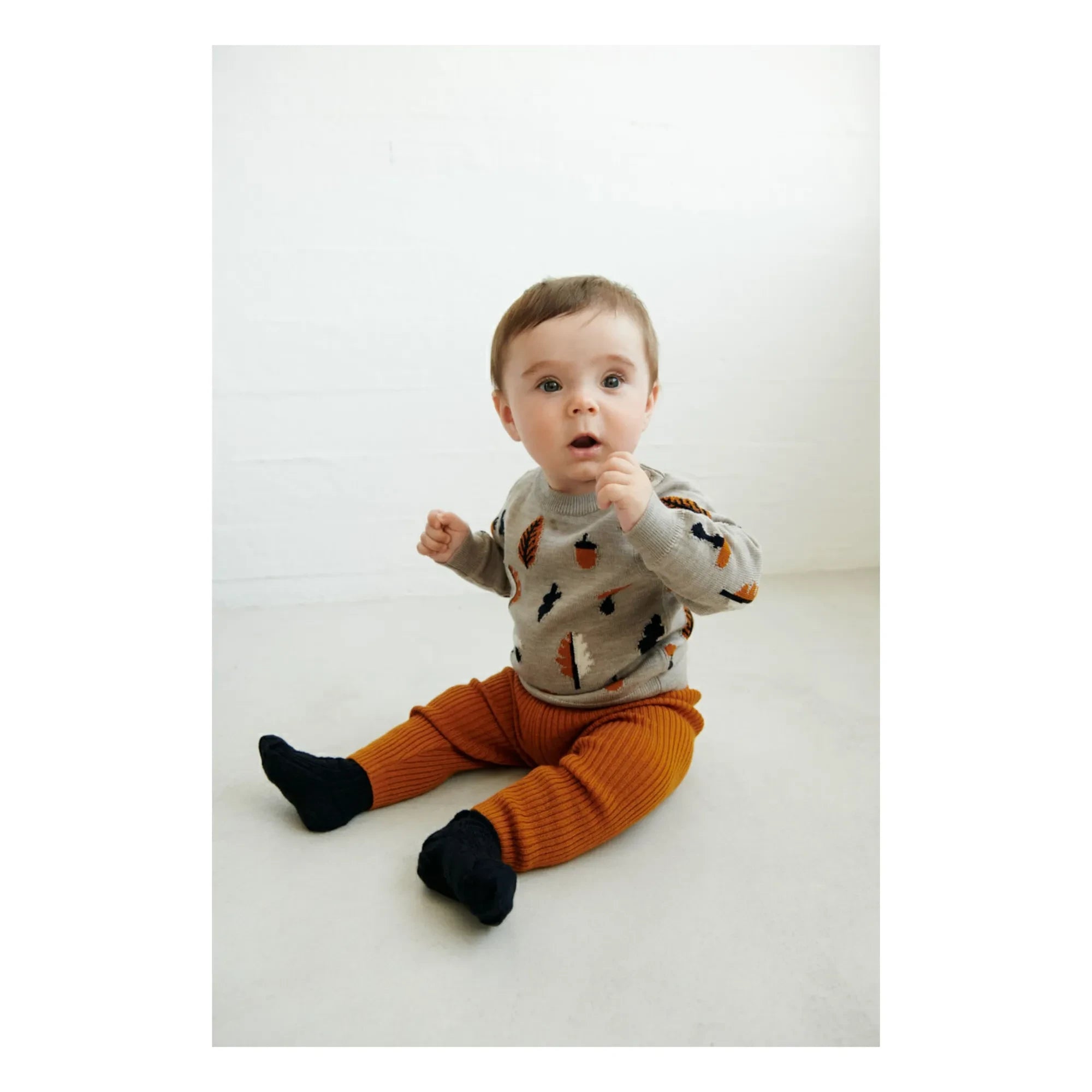 FUB - Jakarlı Merino Yün Bebek Kazak | Heather beige