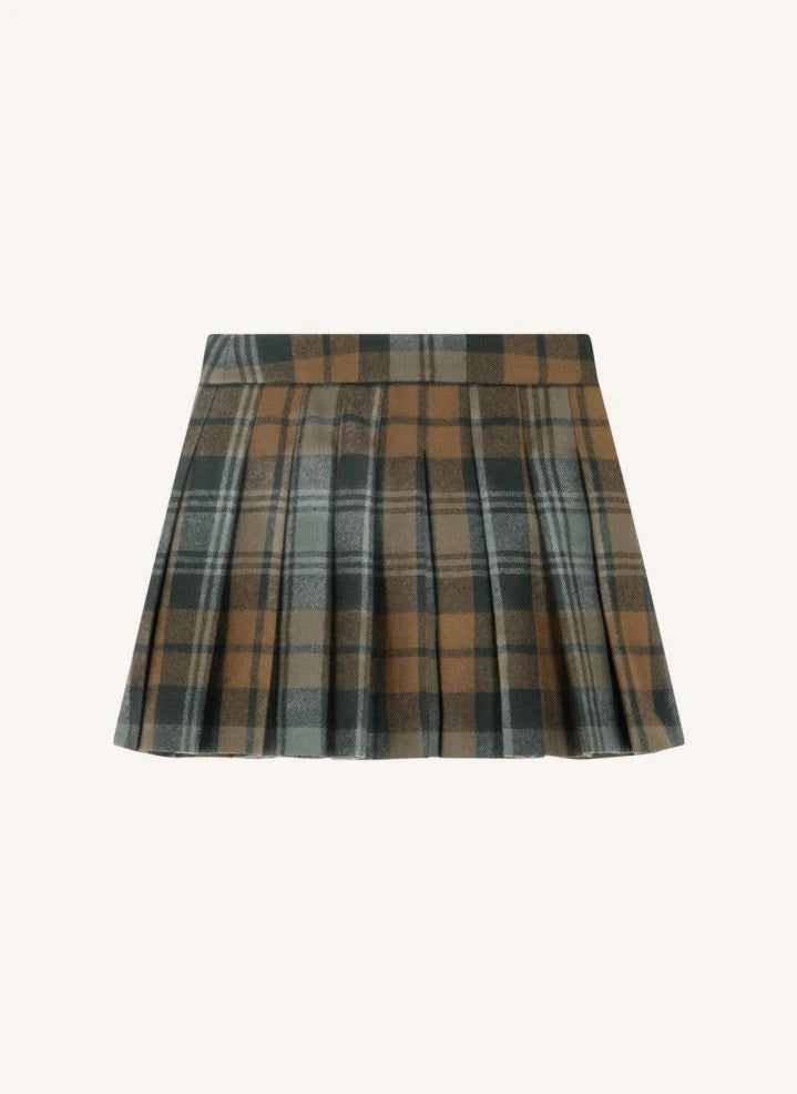 Bonpoint - Talissa Ekose Yün Twill Etek | Kahverengi