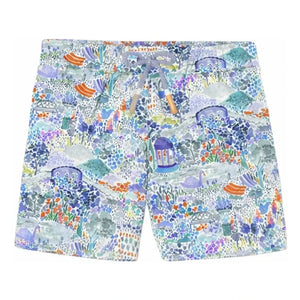 Lison Paris – Badeshorts aus recycelten Fasern „Bloom Parc“ | Blau
