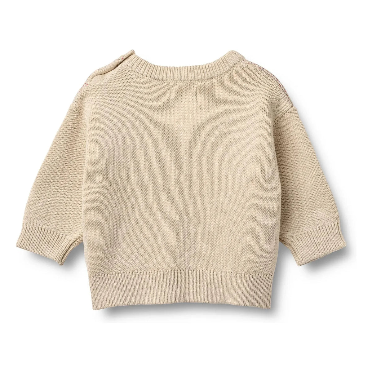 Wheat - Solveig Rainbow Strickpullover aus Bio-Baumwolle mit Jacquardmuster | Naturweiß