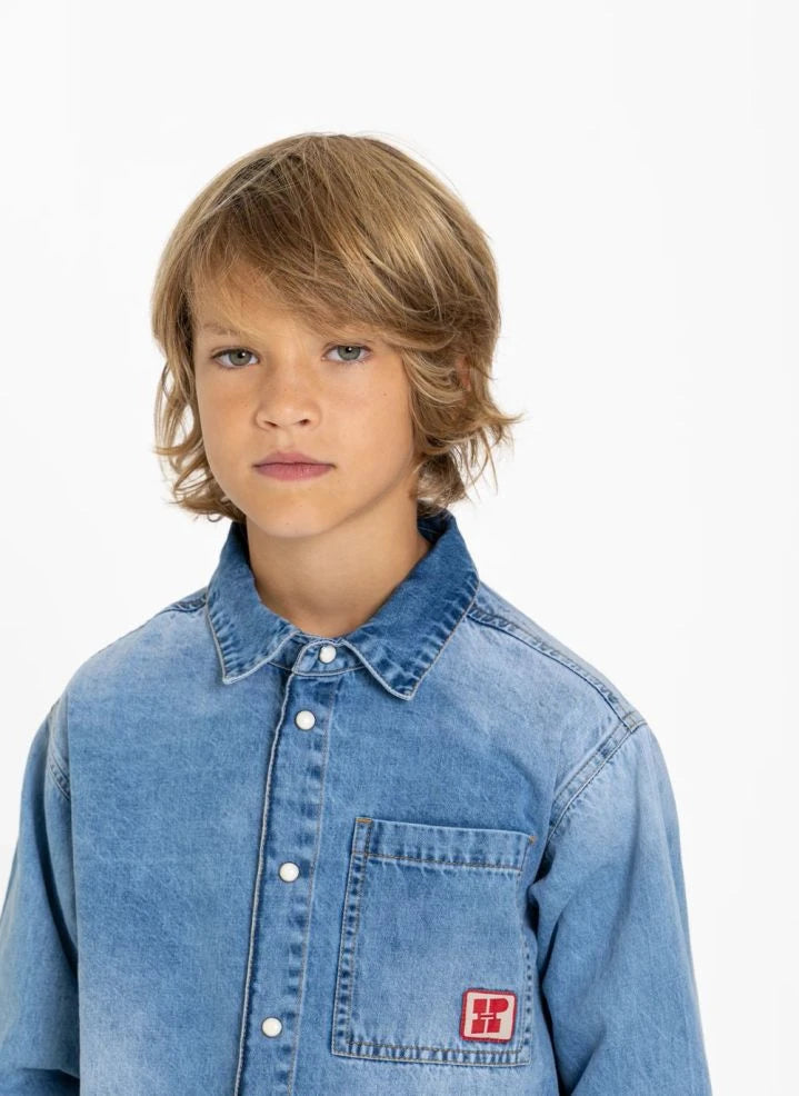 Hundred Pieces - Enzo Denim Hemd | Hellblau Denim