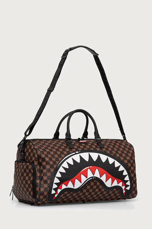 Sprayground - Braune Reisetasche mit Haifischen in Paris 910D9306NSZ