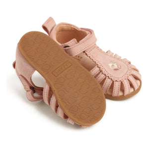 Lazare - Colette Fleur Wildleder Sandalen mit Stickerei | Puderrosa