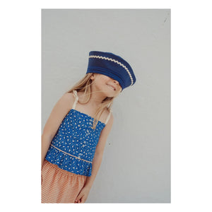 THE LiTTLE POETS - Rosalia Nature Bio-Baumwolle Crop Top | Königsblau